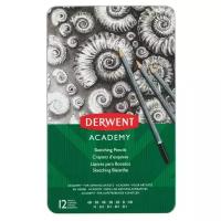 Derwent Набор карандашей чернографитных Academy Sketching Tin 5H-6B, 12 шт (2301946) серый