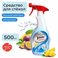 Концентрированное средство для мытья стекол, пластика и зеркал Jundo «Active foam» с ароматом экзотических фруктов