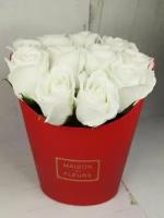 Букет из мыльных роз (11 роз) белые