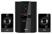 Sven MS-1820 2.1 (2x11W, 1x18W, FM-радио, LED-дисплей, USB fash, SD card, ПДУ) дерево, black / black leather