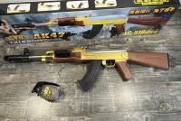 Автомат игрушечный AK-47 ( 68 см, с лазерным прицелом, мощная пружина, безопасный пластик, коробка и 100 пуль в подарок)