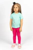 Комплект одежды Let's Go, футболка и легинсы, повседневный стиль, размер 74, зеленый, розовый