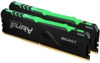 Оперативная память Kingston DDR4 16Gb (2x8Gb) 3200 MHz pc-25600 FURY Beast Black RGB (KF432C16BBAK2/16)