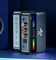 Адаптер Bluetooth Трансмиттер Ресивер RGB (Приемник / Передатчик аудио) Coaxial, Optical, TosLink, SPDIF, AUX, RCA, USB Flash. M13 Серебро