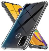 Прозрачный противоударный чехол для телефона Samsung Galaxy M21 и M30S / Ударопрочный силиконовый чехол на Самсунг Галакси М21 и М30С с защитой углов