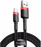 Кабель USB - Lightning 1м Baseus Cafule Cable - Черный/Красный (CALKLF-B19)