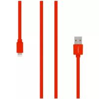 Кабель Rombica Digital MR-01 Red, USB - Apple Lightning, MFI (лицензия Apple), плоский, ПВХ, 1м, красный