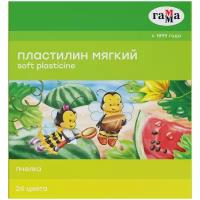 Мягкий Гамма Пластилин мягкий (восковой), 24 цветов, 360 г, Гамма «Пчелка», со стеком