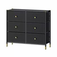 COMMOD classic 3F-6D-BLACK/GOLD-89x30x78 комод-макси плюс