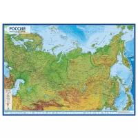 Globen Интерактивная карта России физическая (общегеографическая) 1:8,5 с ламинацией (КН051), 101 × 70 см 1