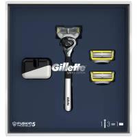 Набор Gillette подарочный: подставка, бритвенный станок Fusion5 ProShield Flexball