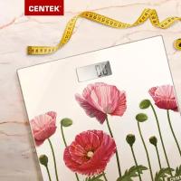 Весы CENTEK CT-2416 PINK FLOWER черно-розовый