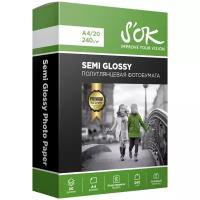 Бумага S'OK A4 Semi Glossy 240 г/м², 20 л, белая