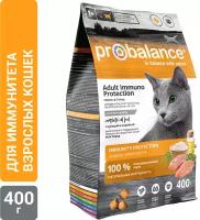 Корм для кошек ProBalance Adult Immuno Protection Корм сухой для кошек с курицей и индейкой, 400 гр