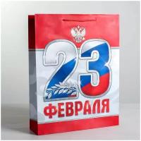 Дарите Счастье Пакет ламинированный вертикальный «23 февраля!», S 12 × 15 × 5,5 см