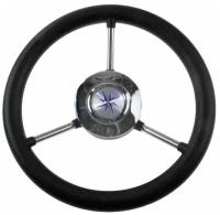 Рулевое колесо LIPARI обод черный спицы серебряные д. 280 мм катер,, VN828022-01