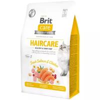 Сухой корм для кошек Brit Care Haircare беззерновой, гипоаллергенный, с лососем и курицей