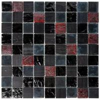 Мозаика из стекло мрамор агломерат Natural Mosaic BDA-3004 черный коричневый темный квадрат