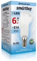 Светодиодная (LED) Лампа, Smartbuy R50-06W/4000/E14