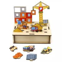 Пазлы для малышей WoodLand Toys Настольная игра «Панорама. Стройка»