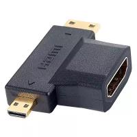 Переходник/адаптер Perfeo HDMI - miniHDMI - microHDMI (A7006), 0.05 м, черный