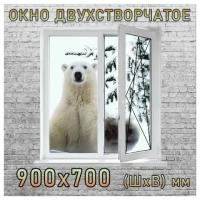 Окно пластиковое двустворчатое поворотно-откидное, REHAU 60 от компании Гефест. Ширина 900 х Высота 700 мм