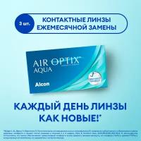 Контактные линзы Alcon Air optix Aqua, 3 шт., R 8,6, D -4