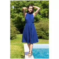Laete Женственное легкое платье из тонкой натуральной вискозы, синий, 42-44