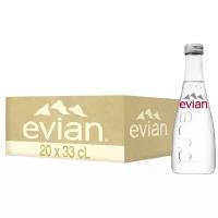 Вода минеральная природная столовая питьевая Evian негазированная, стекло, 20 шт. по 0.33 л