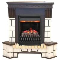 Электрический электрический камин RealFlame Stone new corner AO + Oregan 3D 1.5 кВт 135 см 106 см 75 см античный дуб