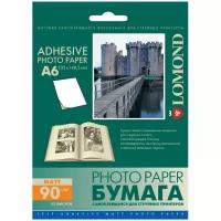 Фотобумага самокл д/струйной печати А6 25л 10х15 LOMOND, 90 г/м2,мат 2213003 7124420