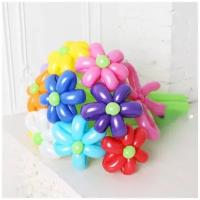 Цветы из воздушных шаров - Цветные ромашки 15шт