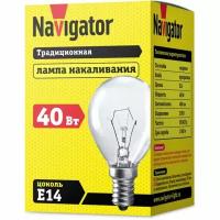 Лампа накаливания Е14 Navigator 94 314 NI-C-40-230-E14-CL (КНР), цена за 1 шт