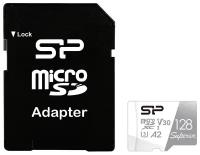Карта памяти Silicon Power microSDXC 128 ГБ Class 10, V30, A2, UHS-I U3, R/W 100/80 МБ/с, адаптер на SD