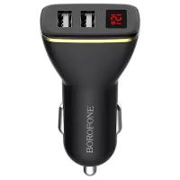 Зарядное устройство автомобильное Borofone BZ11 Speed Map 2 USB 2.1A с дисплеем черный (07093)