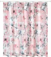 Штора для ванной Розовые цветы, материал полиэстер, 180*200см