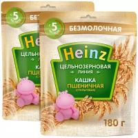 Каша Heinz безмолочная цельнозерновая пшеничная, с 5 месяцев, 180 г