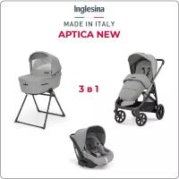 Коляска 3 в 1 Inglesina Aptica New с подставкой под люльку Stand Up, Satin grey