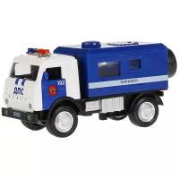 Грузовик ТЕХНОПАРК КамАЗ Будка Полиция (KAM13-P-SL), 12 см, синий/белый