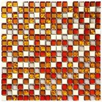 PST-006 Мозаика из стекло мрамор Natural Pastel оранжевый квадрат