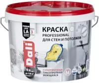 Краска для стен и потолков Dali Professional, акриловая, глубокоматовая, база C, бесцветная, 9 л