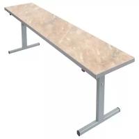 Скамья для стола обеденного Мета Мебель, 3-местная, 1500*320*460, каркас серый, ДСП/пластик мрамор