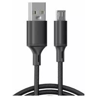 Кабель Finity micro USB FX2 для смартфонов Android,Samsung, Huawei Honor, Xiaomi Redmi/Планшета Samsung, Huawei/Ноутбука / Для компьютера, Телевизора/ Беспроводных Док Станций /УСБ Микро (Micro - USB) провод для быстрой зарядки и передачи/(синхронизации) данных / 1 м. / 2,4A / Android Qualcomm Quick Charge 3.0 (QC) и Fast Charge Power Delivery (PD) /Материал тканевая оплетка, цвет черный