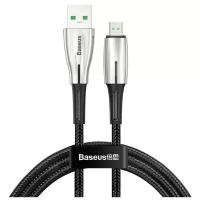 Кабель для быстрой зарядки BASEUS Waterdrop, USB to MicroUSB, VOOC 20W, 1 м, Черный, CAMRD-B01