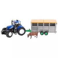 Трактор Bruder New Holland T8040 (01-695) с прицепом и коровой 1:16