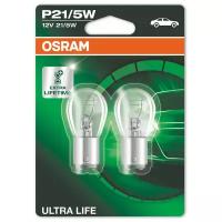 OSRAM 7528ULT-02B Лампа P21/5W 12V 21/5W ULTRA LIFE BAY15d, блистер 2 шт