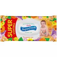 Влажные салфетки Superfresh Baby для детей и мам с календулой, пластиковая крышка, 120 шт