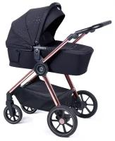 Коляска детская Zokky OZZ 3 в 1 (Black) рама Gold с автолюлькой Coletto Kite