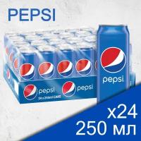 Напиток Pepsi б/а газированный 0,25 л, ж/б, 24 шт/уп