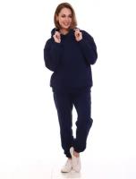 Костюм Промдизайн, худи и брюки, спортивный стиль, оверсайз, утепленный, карманы, размер 56, синий